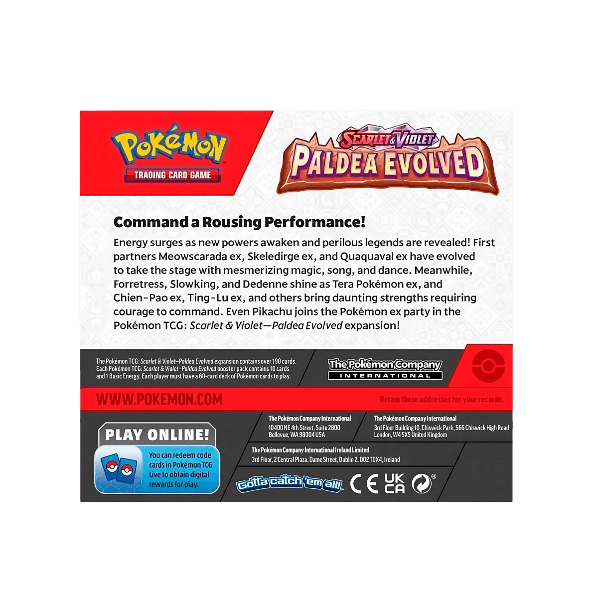Pokemon TCG - Scarlet & Violet - Paldea Evolved Display Case (6x Booster Boxes)